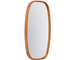 sweeek - Rechthoekige spiegel jamie van heveahout, afgeronde randen, licht houten kleur, 2 verschillende maten