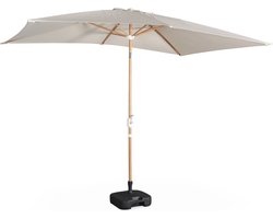 sweeek - Rechthoekige touquet parasol 2x3m, draaibare aluminium centrale mast en opendraaikruk