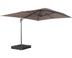 sweeek - Rechthoekige vrijstaande parasol 4x3m + ballasttegels 50x50cm - antibes