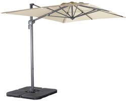 sweeek - Rechthoekige zweefparasol 2x3m kantelbaar inklapbaar en 360° draaibaar + 4 ballasttegels - antibes