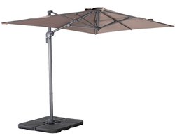 sweeek - Rechthoekige zweefparasol 2x3m kantelbaar inklapbaar en 360° draaibaar + 4 ballasttegels - antibes