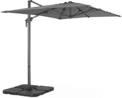 sweeek - Rechthoekige zweefparasol 2x3m - kantelbare, inklapbare en 360° draaibare vrijstaande parasol - antibes