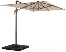 sweeek - Rechthoekige zweefparasol 2x3m - kantelbare, inklapbare en 360° draaibare vrijstaande parasol - antibes