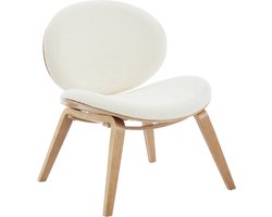 sweeek - Relaxfauteuil met gebogen hout en gestructureerde badstof afwerking