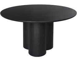 sweeek - Ronde eettafel van rubberhout en eikenfineer voor 4 personen 130cm - leonore