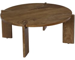 sweeek - Ronde salontafel in massief hout 80cm - reva