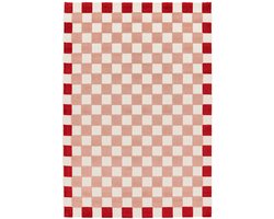 sweeek - Roze en rood geruit tapijt voor binnen/buiten - mona