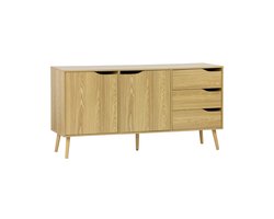 sweeek - Scandinavisch dressoir 2 deuren 3 lades 160 x 40 x 80cm - nepal