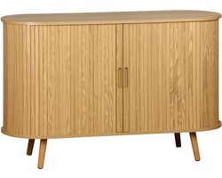 sweeek - Scandinavisch dressoir, 2 schuifdeuren, 4 vakken, b 120 x d 40 x h 75cm
