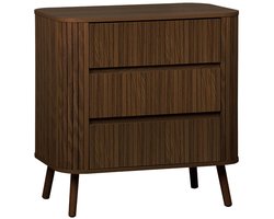 sweeek - Scandinavisch kastje gegroefd houteffect 3 lades 80cm - legacy