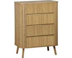 sweeek - Scandinavisch kastje gegroefd houteffect 4 lades 80cm - legacy