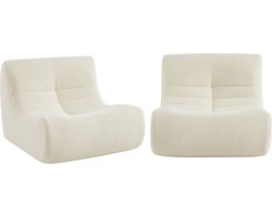 sweeek - Set van 2 fauteuils boucléstof sokol 1 zitplaats