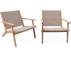 sweeek - Set van 2 fauteuils van hout en hars 62 x 78 x 67 cm