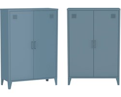sweeek - Set van 2 industriële metalen kasten 2 deuren - soho