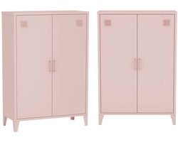 sweeek - Set van 2 industriële metalen kasten 2 vakken 2 deuren 75cm - soho
