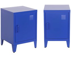 sweeek - Set van 2 industriële nachtkastjes 1 deur - soho