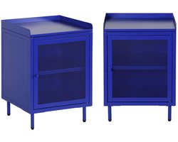 sweeek - Set van 2 nachtkastjes met geperforeerde deur, metaal, industrieel - ohio