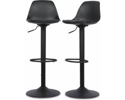 sweeek - Set van 2 verstelbare barkrukken 61,5/83,5cm metaal en kunstleer - noah