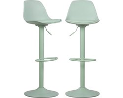 sweeek - Set van 2 verstelbare barkrukken 61,5/83,5cm metaal en kunstleer - noah