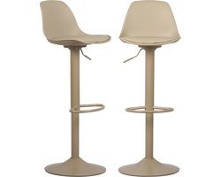 sweeek - Set van 2 verstelbare barkrukken 61,5/83,5cm metaal en kunstleer - noah