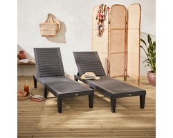 sweeek - Set van 2 verstelbare ligstoelen pia - kunststof