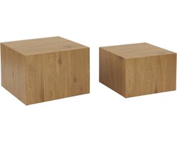 sweeek - Set van 2 vierkante salontafels met houteffect - sylva