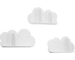 sweeek - Set van 3 wandplanken met wolken voor de kinderkamer