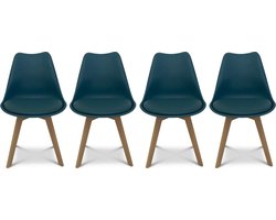 sweeek - Set van 4 kuipstoelen met houten poten scandinavisch design - nils