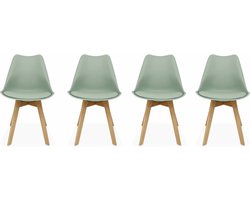 sweeek - Set van 4 kuipstoelen met houten poten scandinavisch design - nils