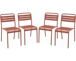 sweeek - Set van 4 tuinstoelen metaal - amélia