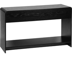 sweeek - Sidetable met 2 laden en 1 plank, afgerond houteffect
