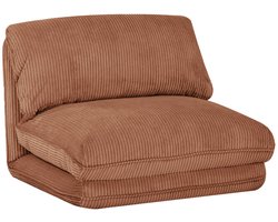 sweeek - Slaapfauteuil 1 persoons loungestoel corduroy - cosy