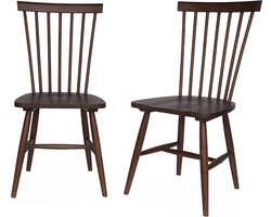 sweeek - Stoel natuurlijk rubberhout, romie, set van 2