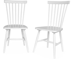 sweeek - Stoel natuurlijk rubberhout, romie, set van 2