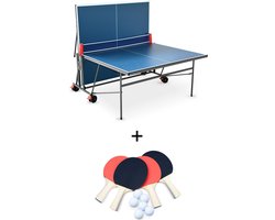 sweeek - Tafeltennistafel opklapbaar met 4 rackets en 6 ballen, voor binnen gebruik
