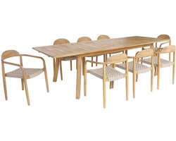 sweeek - Tuin tafel van acaciahout 8 stoelen 275 x 100 x 75 cm palena en cerina