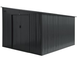 sweeek - Tuinberging staal aanbouwbaar 8,96m² met verankeringskit l 279,5 x b 321 x h 203 cm - ornay