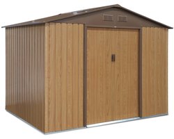 sweeek - Tuinhuis van metaal - ferrain 5,29m² - gereedschapsschuur met twee grote schuifdeuren, vloerverankeringsset inbegrepen, opslaghuis, berging