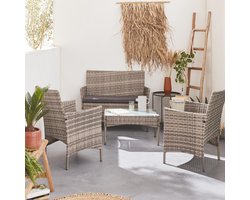 sweeek - Tuinmeubelset van wicker, moltès, 4-zits
