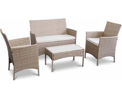 sweeek - Tuinmeubelset van wicker, moltès, 4-zits