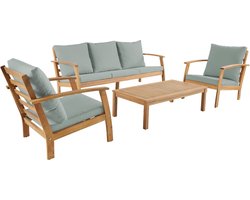 sweeek - Tuinset 5 personen van acaciahout met een bank, een tafel, twee stoelen - ushuaïa