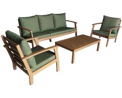 sweeek - Tuinset 5 personen van acaciahout met een bank, een tafel, twee stoelen - ushuaïa