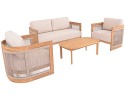 sweeek - Tuinset van acaciahout en touw voor 4 personen - maui