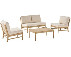 sweeek - Tuinset van acaciahout met 4 zitplaatsen - lunari