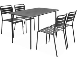 sweeek - Tuintafel en 4 stoelen metaal - amélia