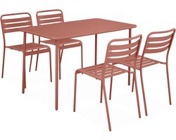 sweeek - Tuintafel en 4 stoelen metaal - amélia