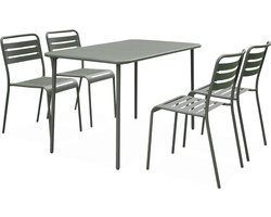 sweeek - Tuintafel en 4 stoelen metaal - amélia