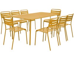 sweeek - tuintafel en 8 stoelen metaal - amélia