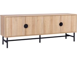 sweeek - Tv-meubel, gegroefd houtkleurig decor, bazalt