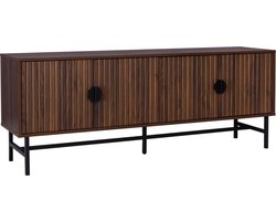 sweeek - Tv-meubel, gegroefd houtkleurig decor, bazalt